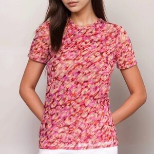 Johnny Was Jade Multicolor abstract pattern Short Sleeve Top, Size XL